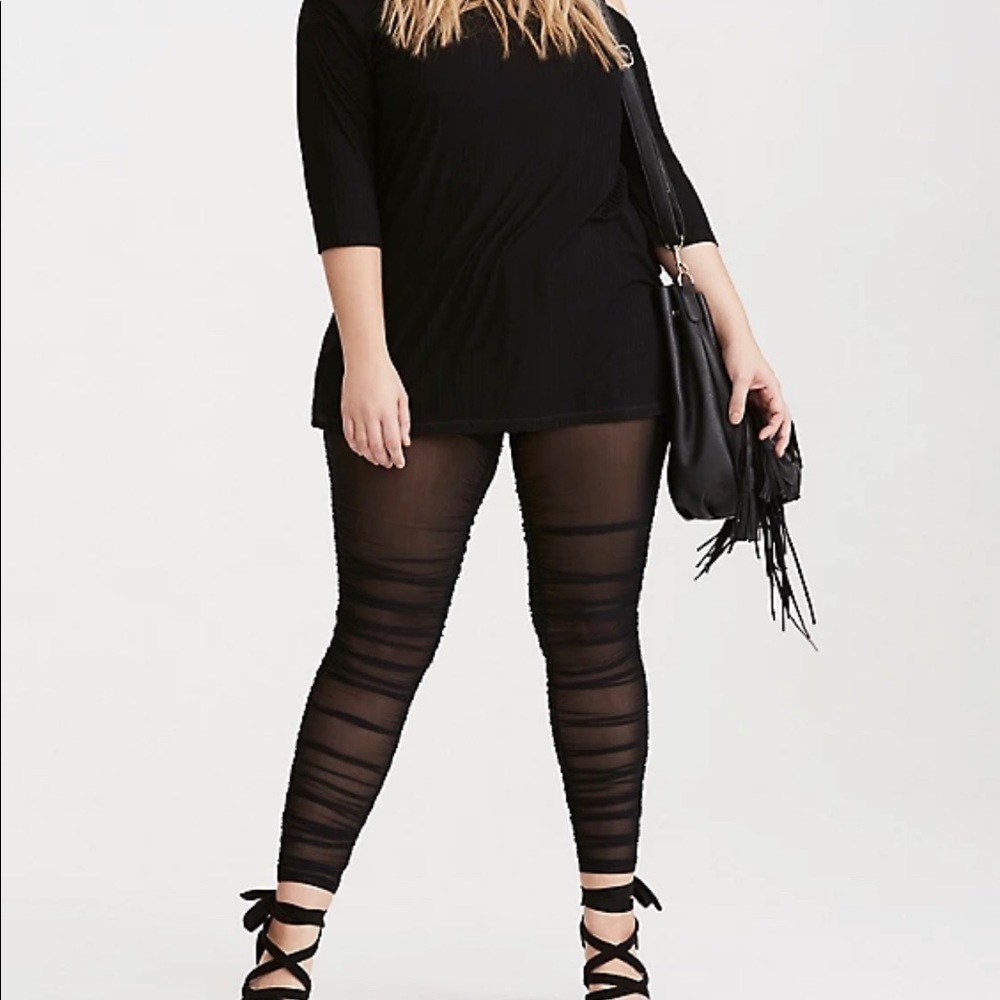 Torrid Ruched Mesh Leggings NWT